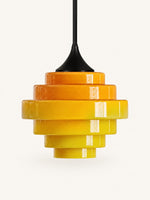 Load image into Gallery viewer, Sanenos Gradient Glass Pendant Light - Retro Geometric Design with Adjustable Downrod
