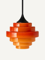 Load image into Gallery viewer, Sanenos Gradient Glass Pendant Light - Retro Geometric Design with Adjustable Downrod