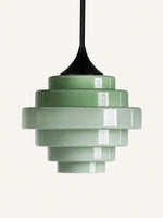 Load image into Gallery viewer, Sanenos Gradient Glass Pendant Light - Retro Geometric Design with Adjustable Downrod