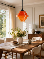 Load image into Gallery viewer, Sanenos Gradient Glass Pendant Light - Retro Geometric Design with Adjustable Downrod