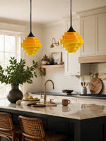 Load image into Gallery viewer, Sanenos Gradient Glass Pendant Light - Retro Geometric Design with Adjustable Downrod