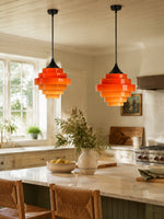 Load image into Gallery viewer, Sanenos Gradient Glass Pendant Light - Retro Geometric Design with Adjustable Downrod