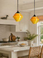 Load image into Gallery viewer, Sanenos Gradient Glass Pendant Light - Retro Geometric Design with Adjustable Downrod
