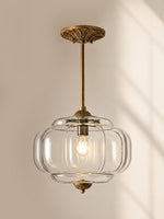 Load image into Gallery viewer, Eloise Scallop Vintage Milk Glass Semi Flush Mount Pendant Light