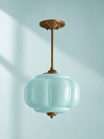 Load image into Gallery viewer, Eloise Scallop Vintage Milk Glass Semi Flush Mount Pendant Light