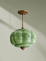 Load image into Gallery viewer, Eloise Scallop Vintage Milk Glass Semi Flush Mount Pendant Light