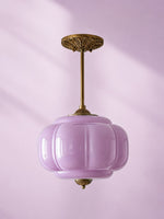 Load image into Gallery viewer, Eloise Scallop Vintage Milk Glass Semi Flush Mount Pendant Light