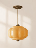 Load image into Gallery viewer, Eloise Scallop Vintage Milk Glass Semi Flush Mount Pendant Light