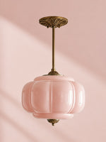 Load image into Gallery viewer, Eloise Scallop Vintage Milk Glass Semi Flush Mount Pendant Light