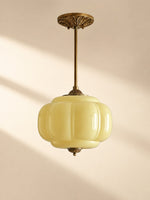 Load image into Gallery viewer, Eloise Scallop Vintage Milk Glass Semi Flush Mount Pendant Light