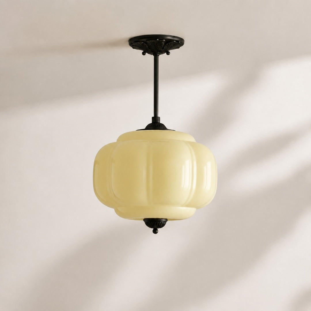 Eloise Vintage inspiriertes gewelltes Milchglas-Anhänger - modernes Akzentlicht für Küche und Schlafzimmer