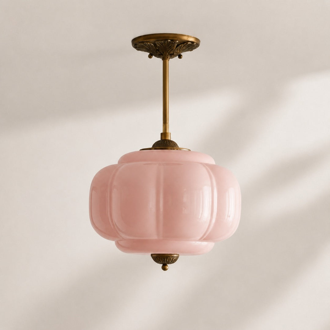 Eloise Vintage inspiriertes gewelltes Milchglas-Anhänger - modernes Akzentlicht für Küche und Schlafzimmer