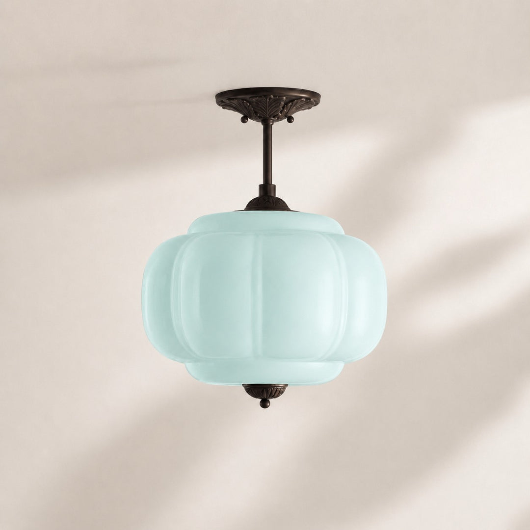 Eloise Vintage inspiriertes gewelltes Milchglas-Anhänger - modernes Akzentlicht für Küche und Schlafzimmer