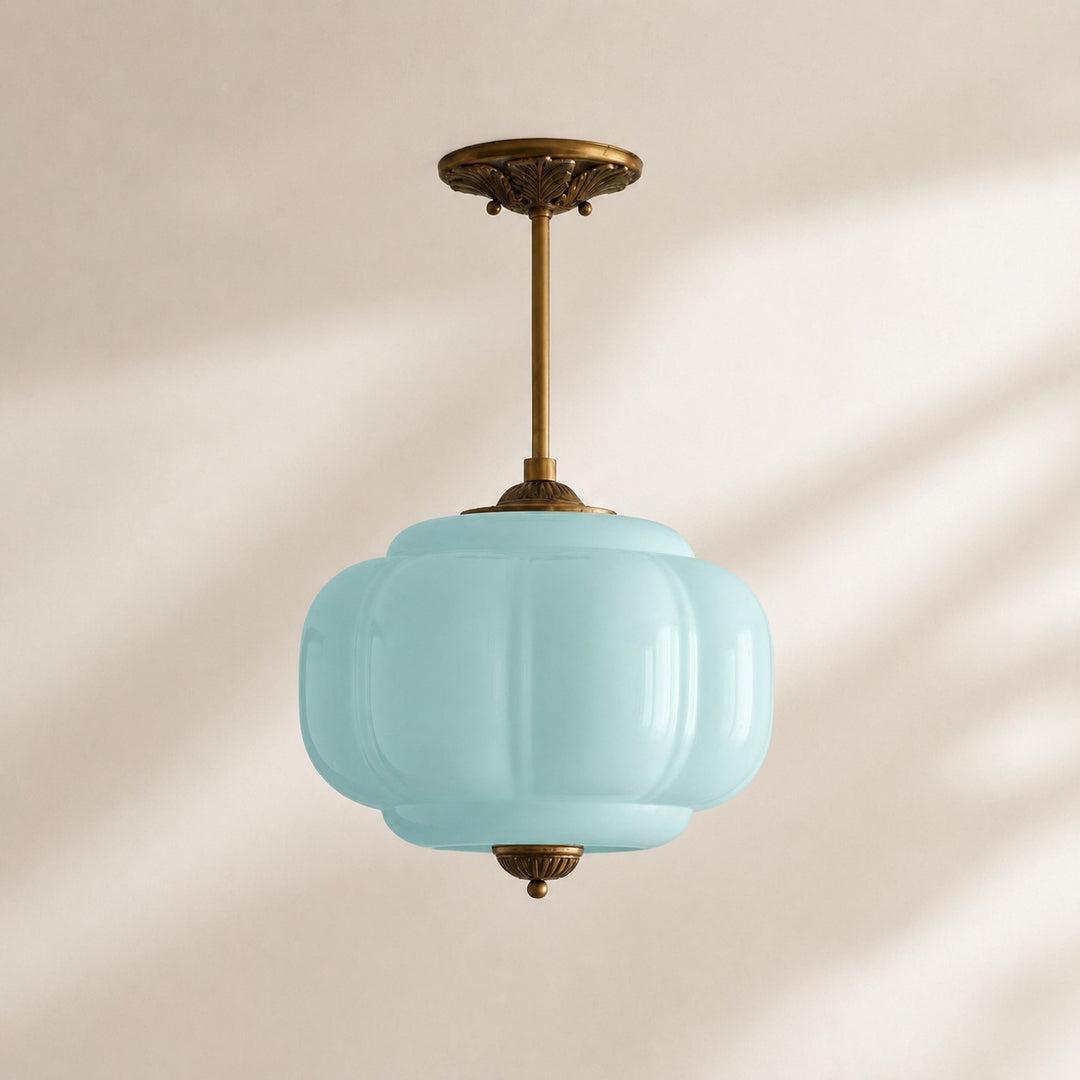 Eloise Vintage inspiriertes gewelltes Milchglas-Anhänger - modernes Akzentlicht für Küche und Schlafzimmer