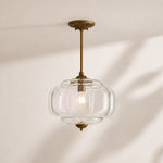 Bild in Gallery-Viewer laden, Eloise Vintage inspiriertes gewelltes Milchglas-Anhänger - modernes Akzentlicht für Küche und Schlafzimmer
