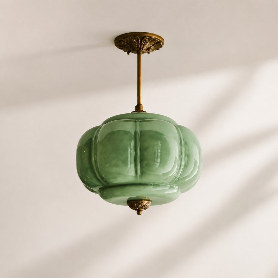Eloise Vintage inspiriertes gewelltes Milchglas-Anhänger - modernes Akzentlicht für Küche und Schlafzimmer