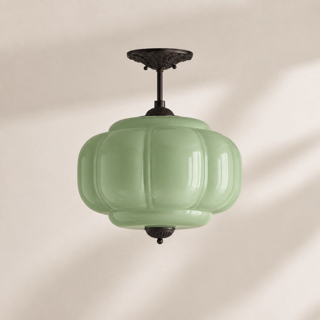 Eloise Vintage inspiriertes gewelltes Milchglas-Anhänger - modernes Akzentlicht für Küche und Schlafzimmer