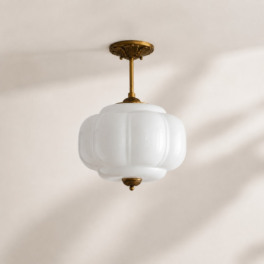 Eloise Vintage inspiriertes gewelltes Milchglas-Anhänger - modernes Akzentlicht für Küche und Schlafzimmer