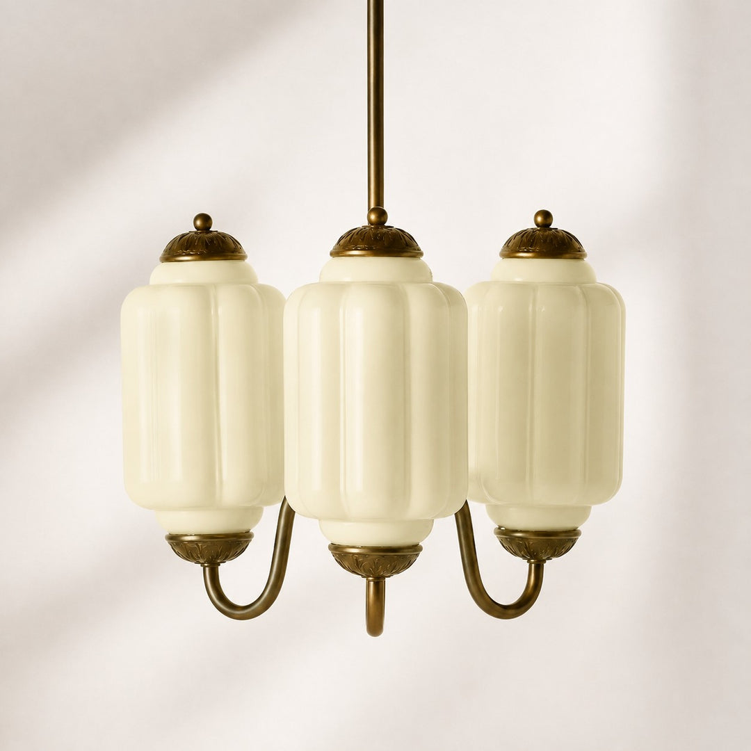 Eloise Vintage inspiriertes gewelltes Milchglas-Anhänger - modernes Akzentlicht für Küche und Schlafzimmer