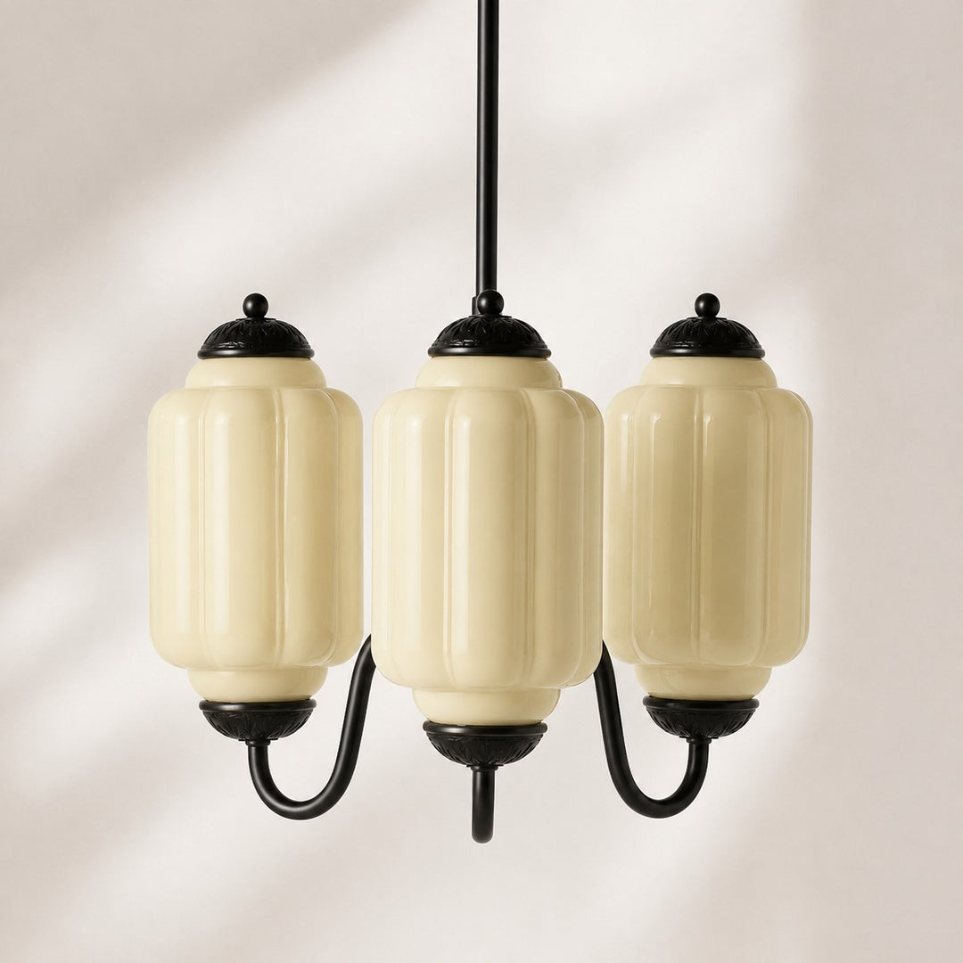 Eloise Vintage inspiriertes gewelltes Milchglas-Anhänger - modernes Akzentlicht für Küche und Schlafzimmer