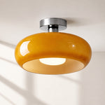 Bild in Gallery-Viewer laden, Retro Messing Bauhaus Glas Scheiben Deckenlampe
