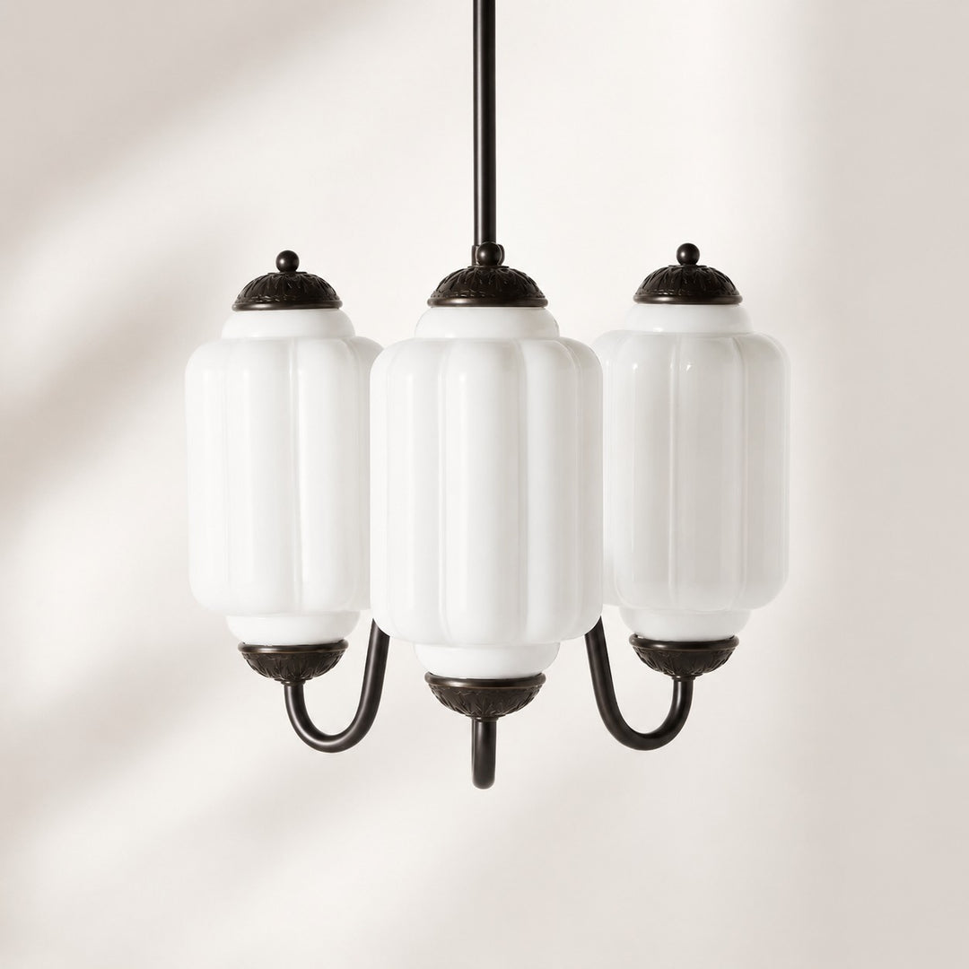 Eloise Vintage inspiriertes gewelltes Milchglas-Anhänger - modernes Akzentlicht für Küche und Schlafzimmer