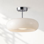Bild in Gallery-Viewer laden, Retro Messing Bauhaus Glas Scheiben Deckenlampe