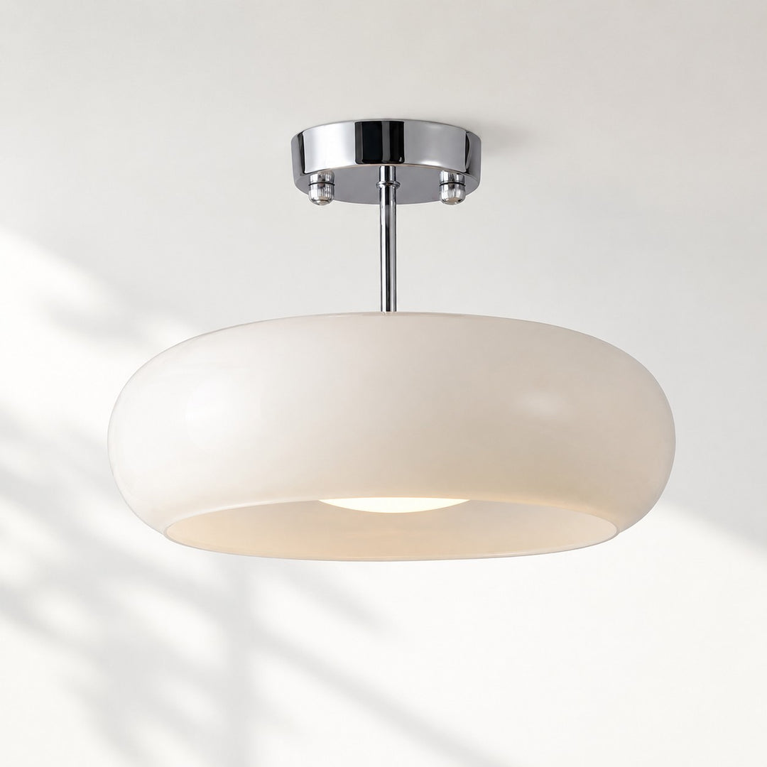 Retro Messing Bauhaus Glas Scheiben Deckenlampe