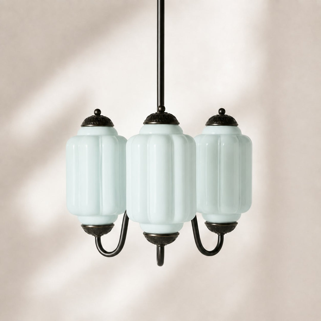 Eloise Vintage inspiriertes gewelltes Milchglas-Anhänger - modernes Akzentlicht für Küche und Schlafzimmer