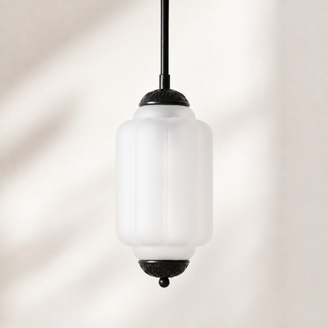 Eloise Vintage inspiriertes gewelltes Milchglas-Anhänger - modernes Akzentlicht für Küche und Schlafzimmer