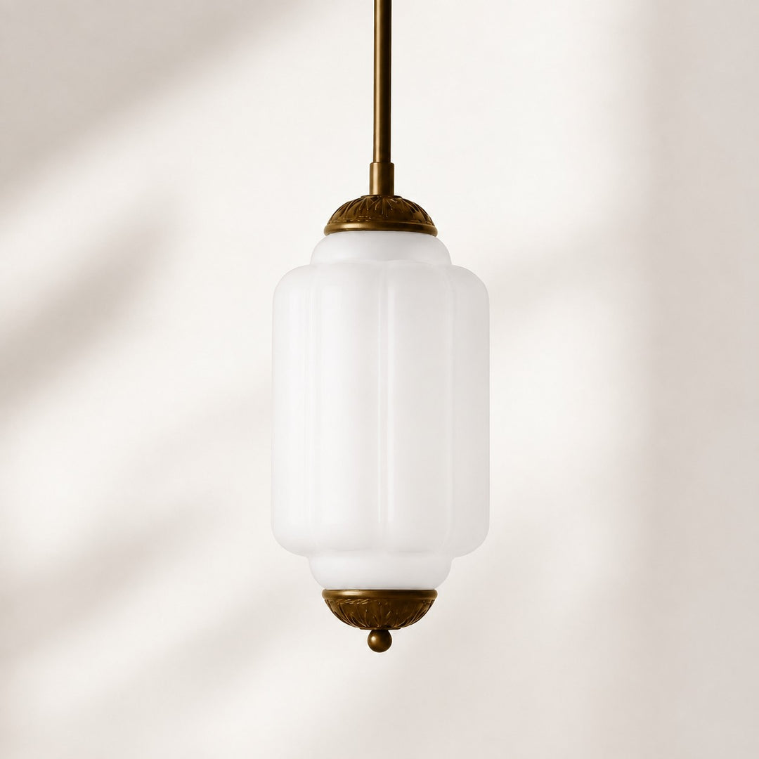 Eloise Vintage inspiriertes gewelltes Milchglas-Anhänger - modernes Akzentlicht für Küche und Schlafzimmer