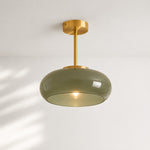 Bild in Gallery-Viewer laden, Retro Messing Bauhaus Glas Scheiben Deckenlampe
