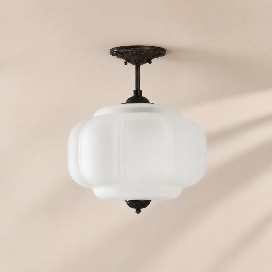 Eloise Vintage inspiriertes gewelltes Milchglas-Anhänger - modernes Akzentlicht für Küche und Schlafzimmer