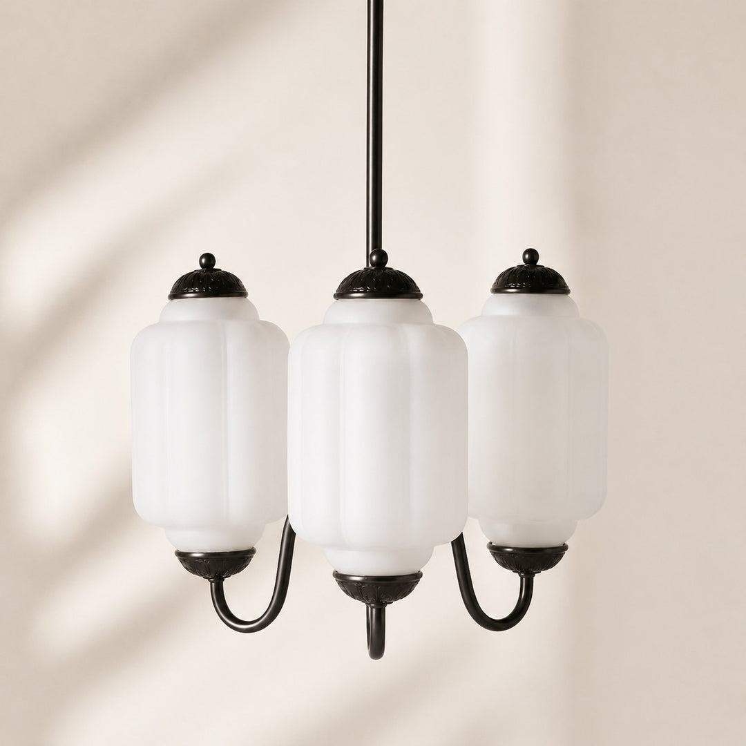 Eloise Vintage inspiriertes gewelltes Milchglas-Anhänger - modernes Akzentlicht für Küche und Schlafzimmer