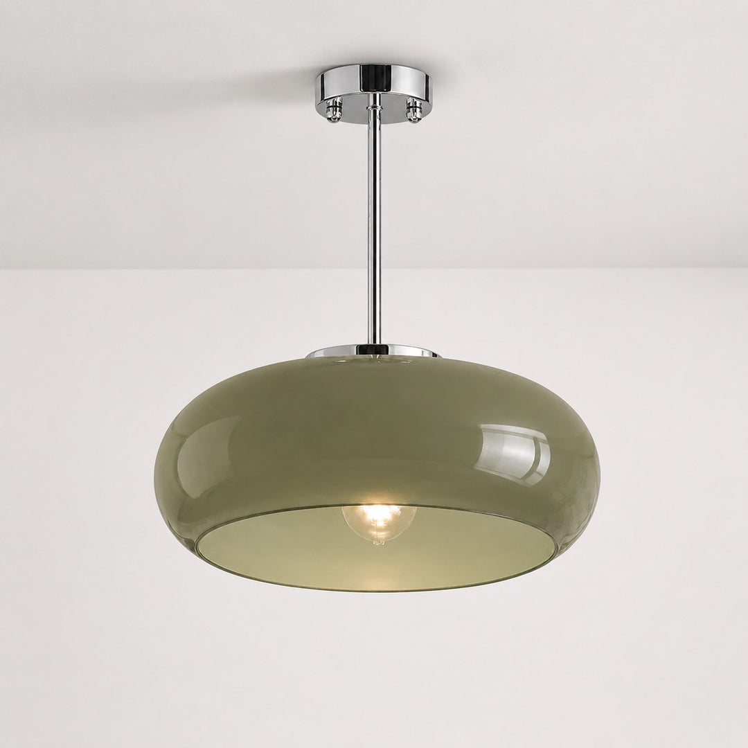 Retro Messing Bauhaus Glas Scheiben Deckenlampe