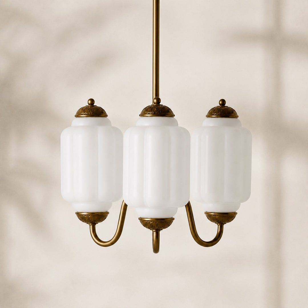 Eloise Vintage inspiriertes gewelltes Milchglas-Anhänger - modernes Akzentlicht für Küche und Schlafzimmer