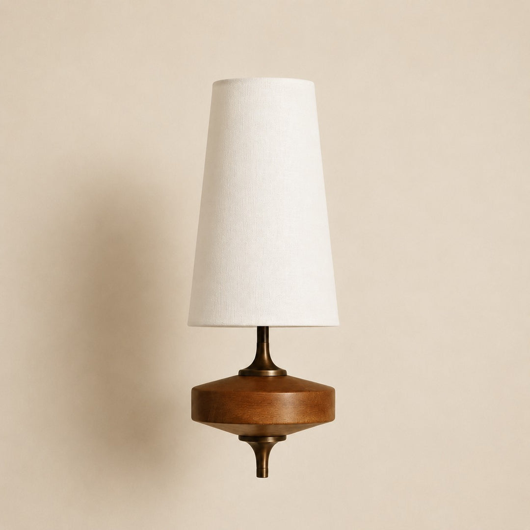 Aplique de pared Rowan Retro con pantalla de tela: iluminación clásica de tela para el dormitorio