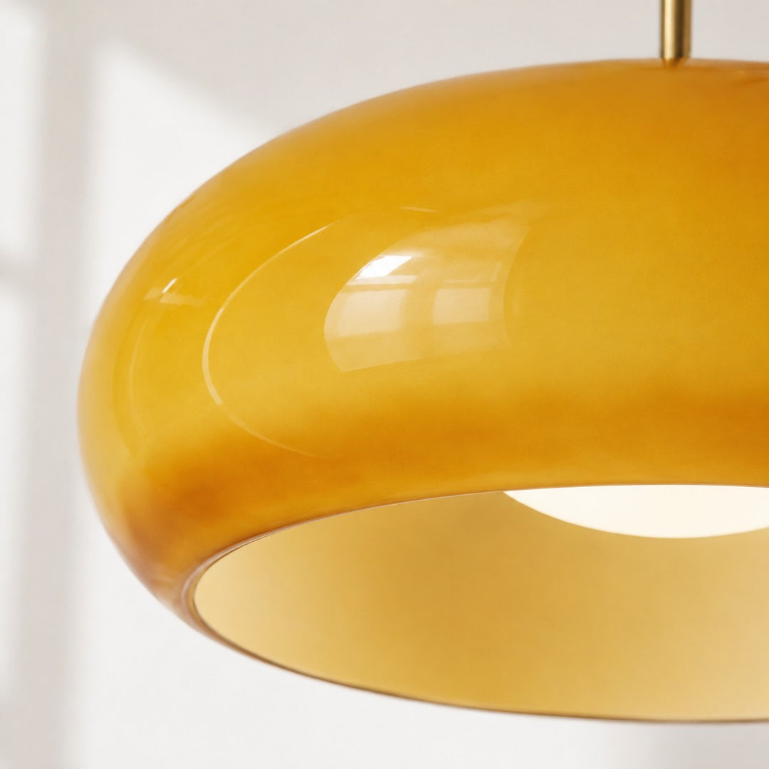Retro Messing Bauhaus Glas Scheiben Deckenlampe