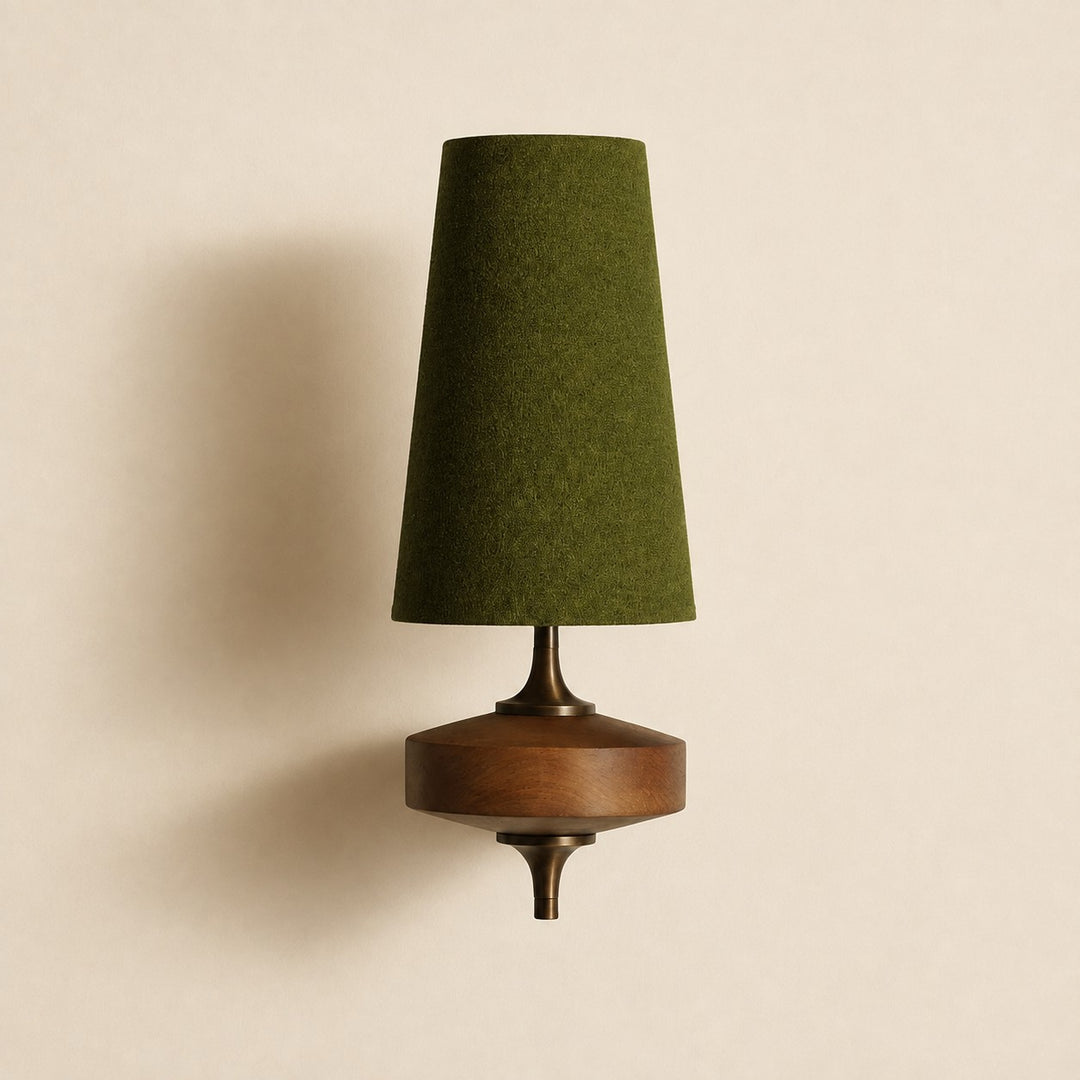 Aplique de pared Rowan Retro con pantalla de tela: iluminación clásica de tela para el dormitorio
