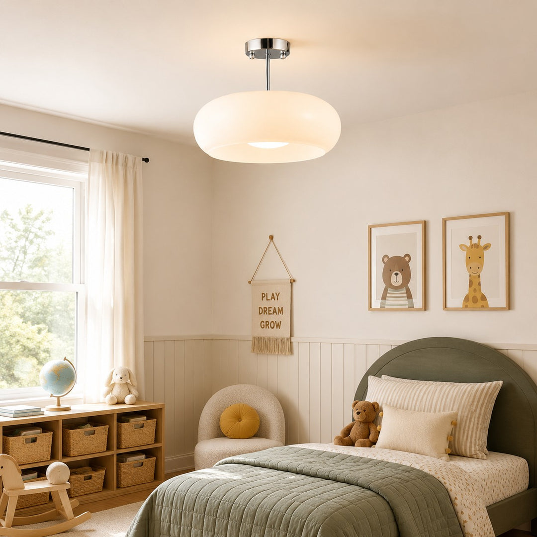Retro Messing Bauhaus Glas Scheiben Deckenlampe