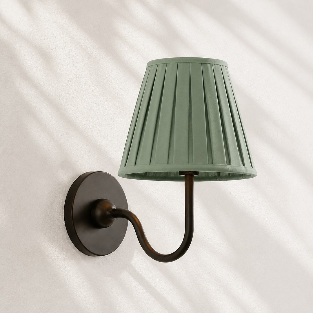Applique murale en tissu Luvora avec abat-jour tambour - Applique plissée classique