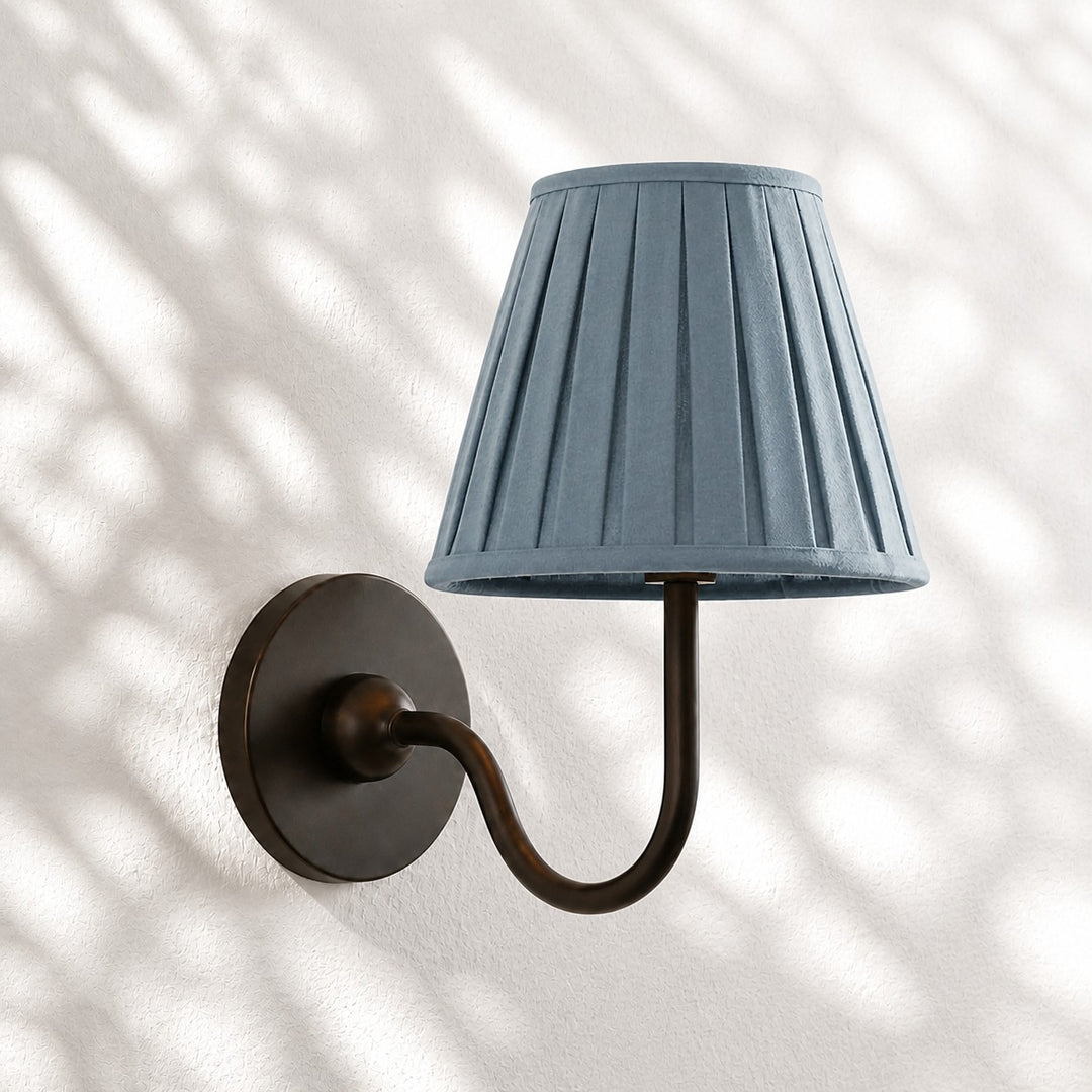Applique murale en tissu Luvora avec abat-jour tambour - Applique plissée classique