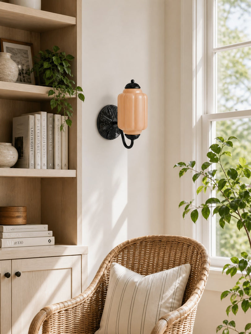 Vintage Milchglas Wandleuchte Nachttisch Flur Eloise Wandleuchte