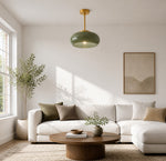 Bild in Gallery-Viewer laden, Retro Messing Bauhaus Glas Scheiben Deckenlampe