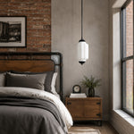 Bild in Gallery-Viewer laden, Eloise Vintage inspiriertes gewelltes Milchglas-Anhänger - modernes Akzentlicht für Küche und Schlafzimmer