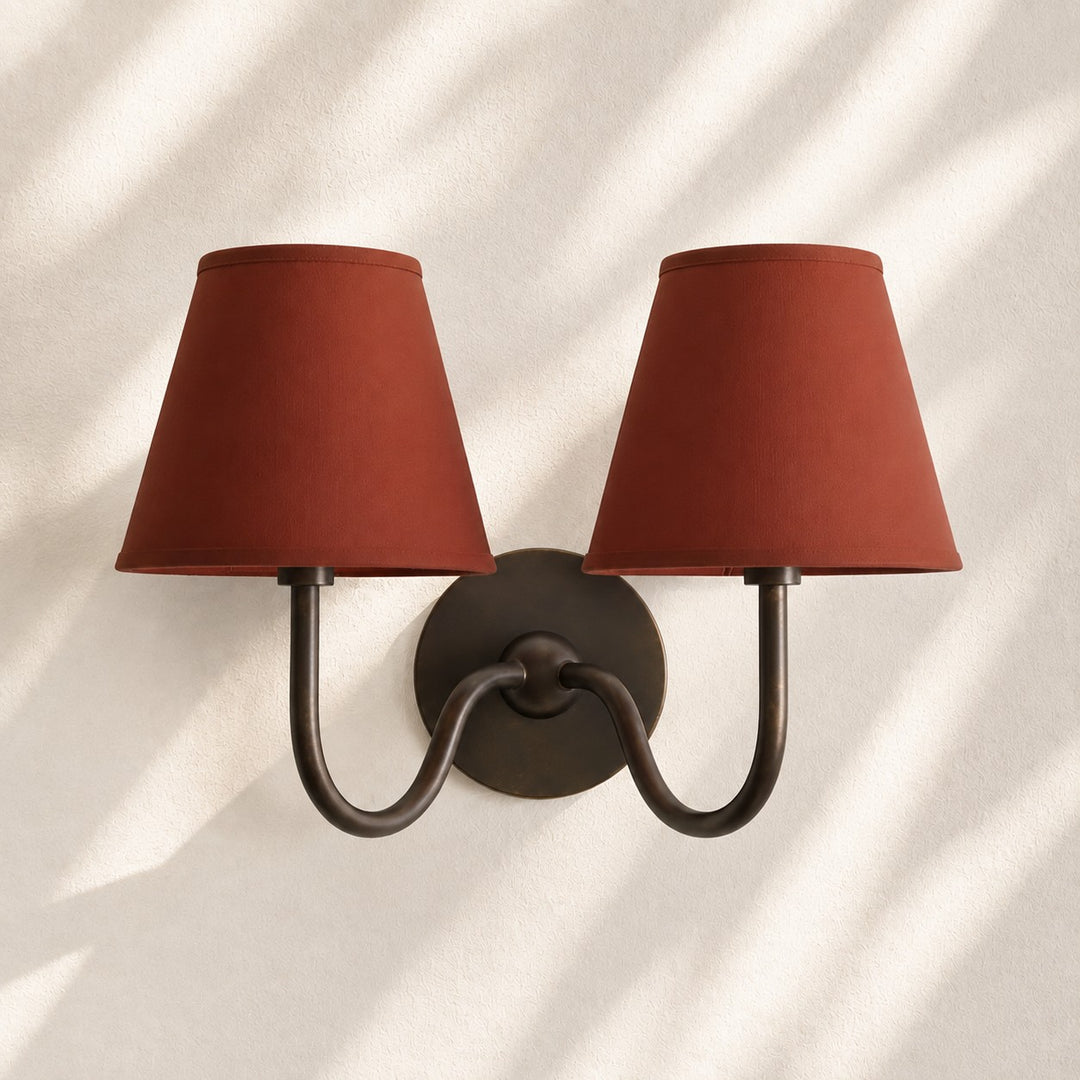 Applique murale en tissu Luvora avec abat-jour tambour - Applique plissée classique