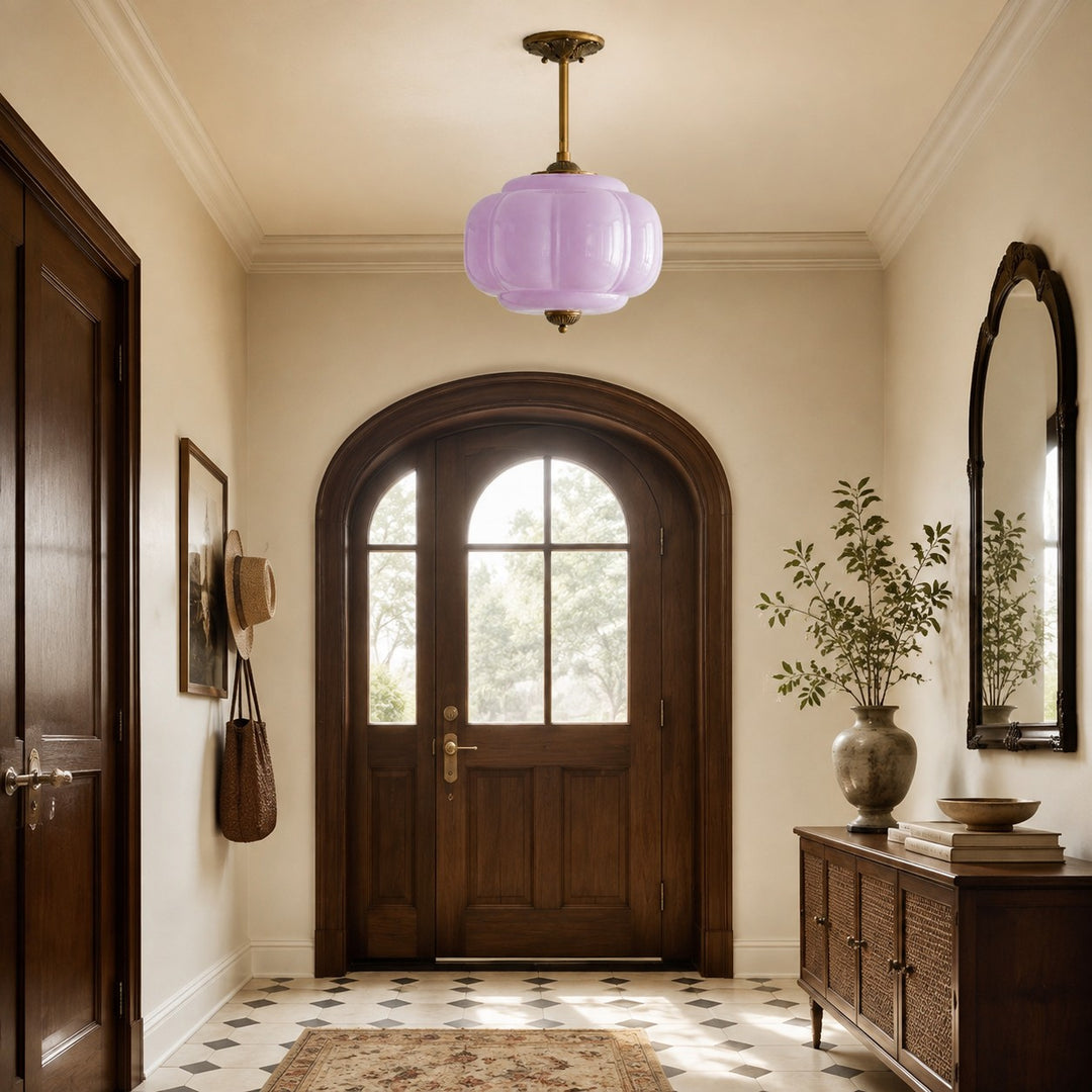 Eloise Vintage inspiriertes gewelltes Milchglas-Anhänger - modernes Akzentlicht für Küche und Schlafzimmer