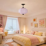 Bild in Gallery-Viewer laden, Eloise Vintage inspiriertes gewelltes Milchglas-Anhänger - modernes Akzentlicht für Küche und Schlafzimmer