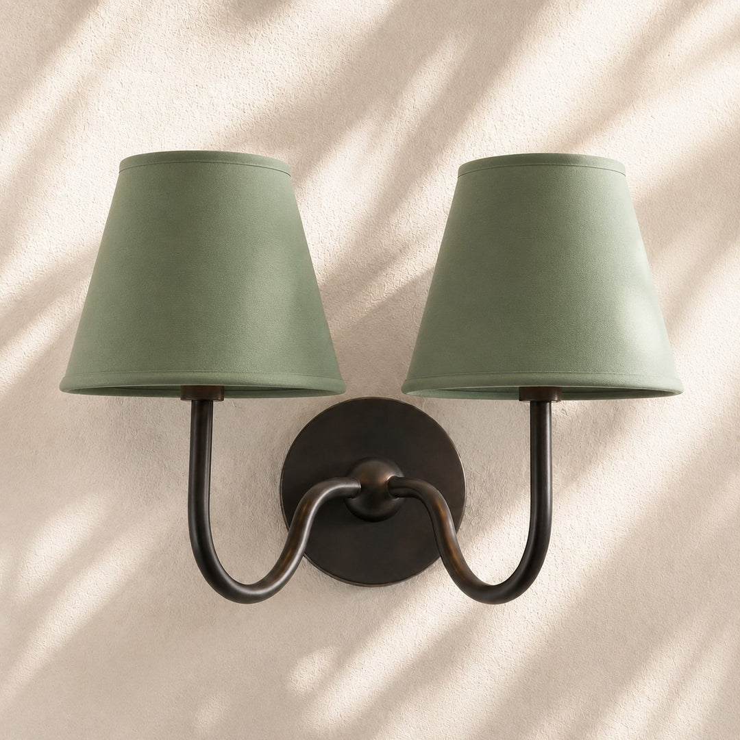 Applique murale en tissu Luvora avec abat-jour tambour - Applique plissée classique