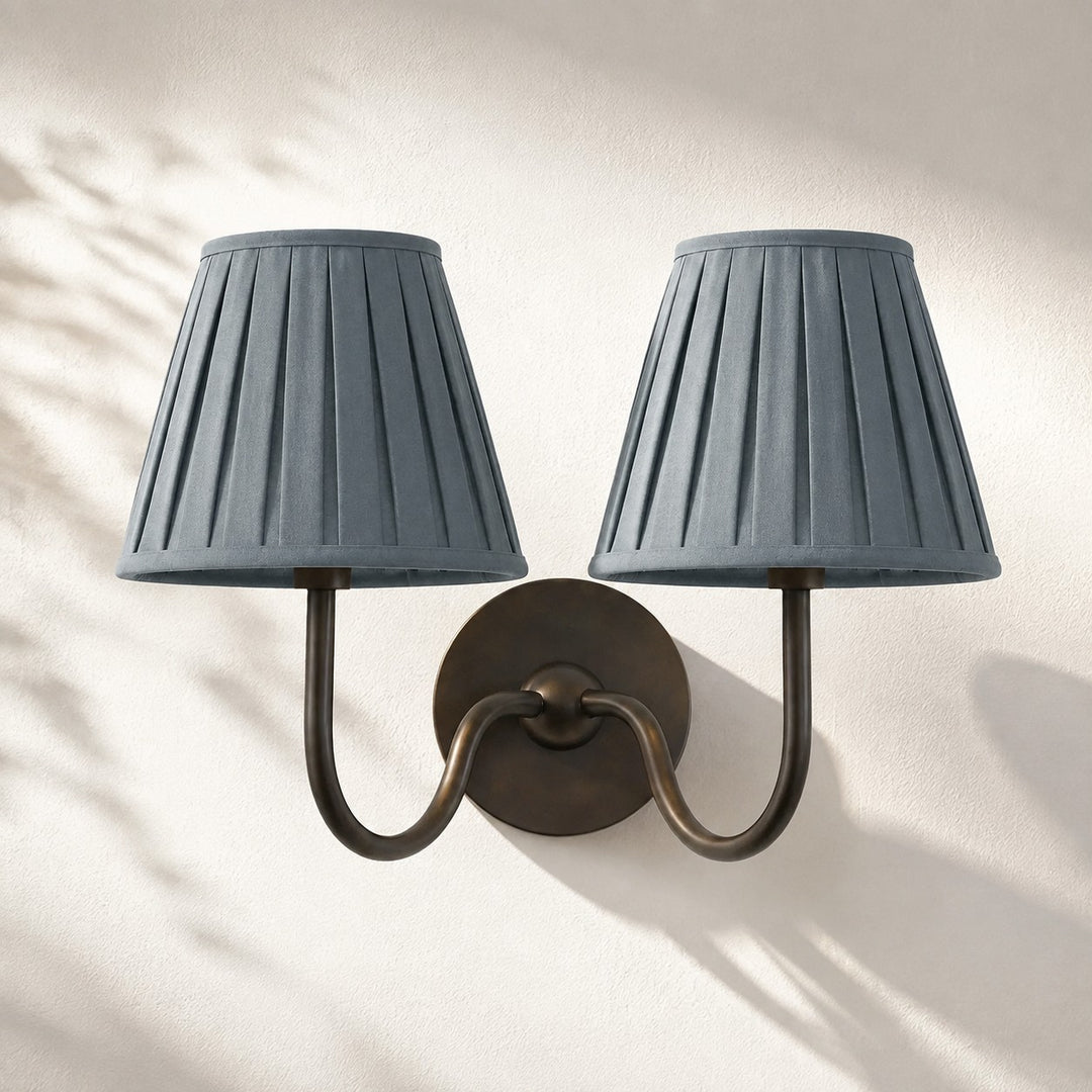 Applique murale en tissu Luvora avec abat-jour tambour - Applique plissée classique